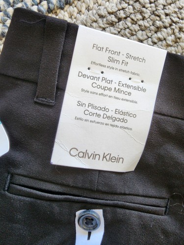 Calvin Klein Boys' Flat-Front Bi-Stretch Dress Pant, Straight Leg Fit, 16 Reg - Picture 2 of 4