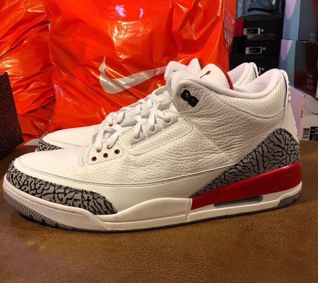 Air Jordan 3 Retro OG Katrina 854262-001 Size 12 White Fire Red