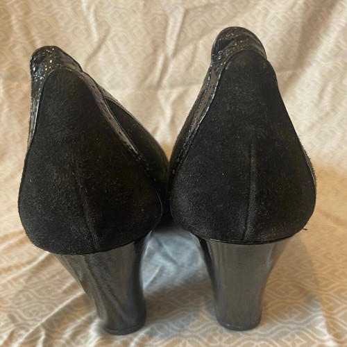 Clark’s Artisan decolte donna nere scamosciate e vernice tacco misura 9M - Foto 5 di 6