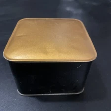 VINTAGE Empty Powder Tin Lentheric  PARIS Black And Gold