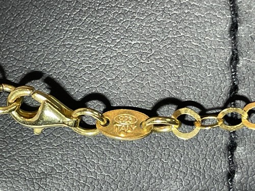 Italien 18k Gelbgold über 925 Sterlingsilber Kette Glieder Halskette 60" - Bild 3 von 5