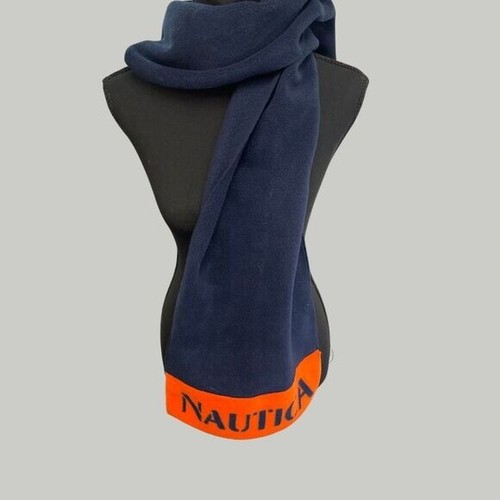 Nautica Fleece Scarf Navy Blue Orange Logo Winter Warm Soft - Bild 4 von 4