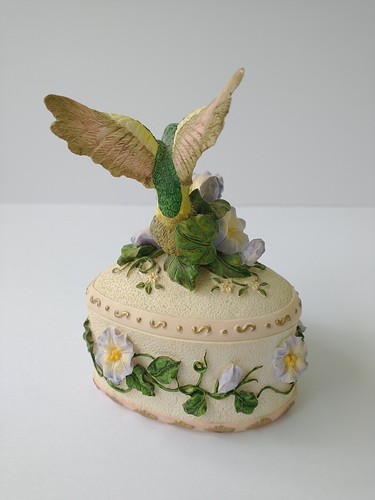 Caja de música colibrí "Viento bajo mis alas" Heritage House baratija plato tocador - Imagen 4 de 19