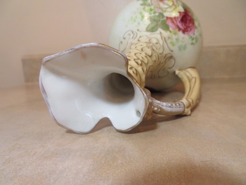 Antique Art Nouveau Ernst Wahliss for Turn Vienna Floral Porcelain Pitcher - Picture 5 of 8
