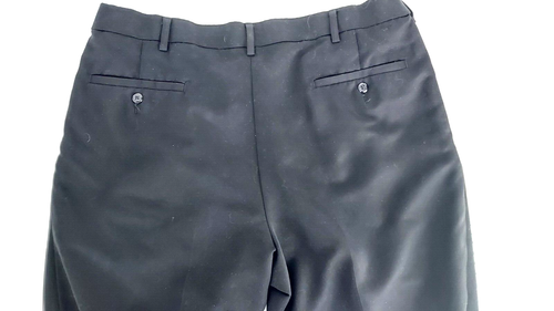 Pantalones de vestir George para hombre negros 38X30 medidas 39X28 1/4 puños plisados cónicos - Imagen 7 de 7