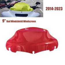 Red Windshield Windsreen Wave 9&quot; For Harley Touring Electra Street Glide 14-23