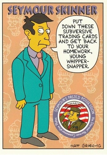 1994 SKYBOX THE SIMPSONS SEYMOUR SKINNER #S1 BONGO TRADING CARD - Picture 1 of 5