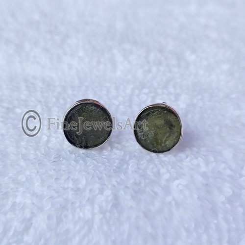 Natural Moldavite Earrings 925 Solid Silver Handmade Pushback Gifts For Her M511 - Picture 2 of 5