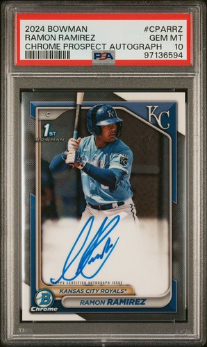 RAMON RAMIREZ 2024 BOWMAN CHROME 1st AUTO #CPA-RRZ Gem Mint PSA 10 - Royals