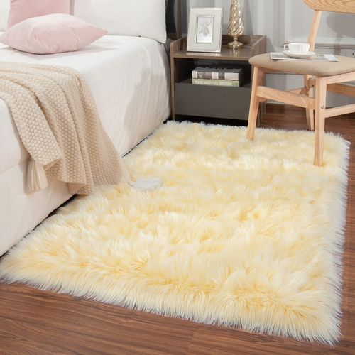 Rectangle Fluffy Faux Sheepskin Shag Area Rug Soft Carpet in Many Colors+ Sizes - Picture 46 of 83