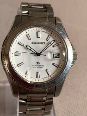 EXC+5 SEIKO PERPETUAL BRIGHTZ CALENDAR 8F32-0320 TITANIUM