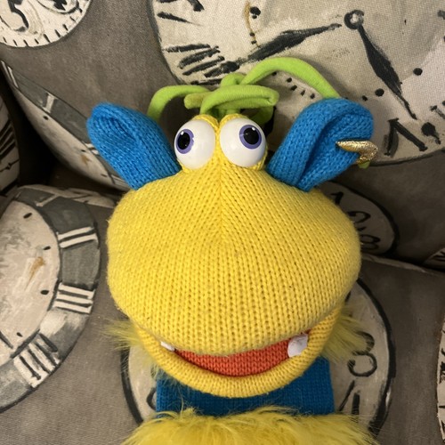 THE PUPPET COMPANY SOCKETTES SOCK MONSTER PLUSH RINGO KNITTED YELLOW BLUE - Picture 2 of 4