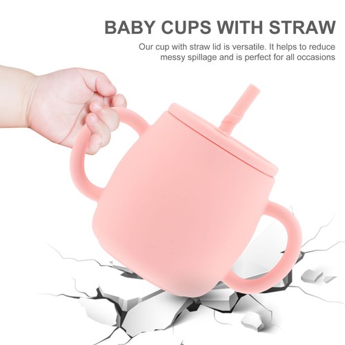 Straw Training Cups for Babies Silicone Baby Drinking Toddlers Spill Proof - Picture 9 of 11