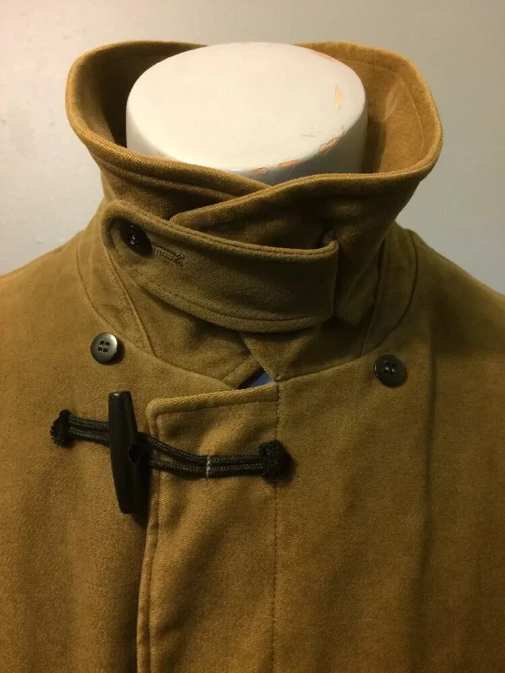 Vtg 60s 70s Green Duffle Coat Jacket XL Mod Liam Gallagher Faux Suede Parka - Image 2 of 4