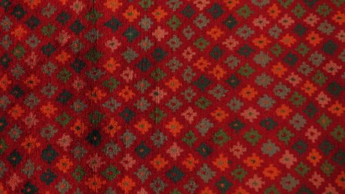 Gabbeh Teppich 120x170 Handgeknüpft Rot Streifen Orientalisch UNIKAT Kurzflor - Bild 6 von 7