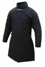 Medieval Viking Padded Armour Black Color Gambeson With Full Sleeves