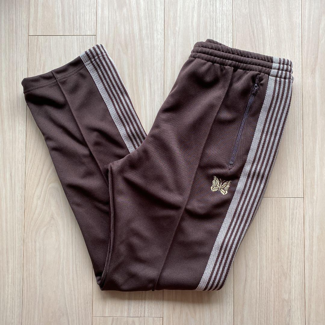 NEEDLES Track Pants Narrow Brown x Beige lines JO345 Size-M Used