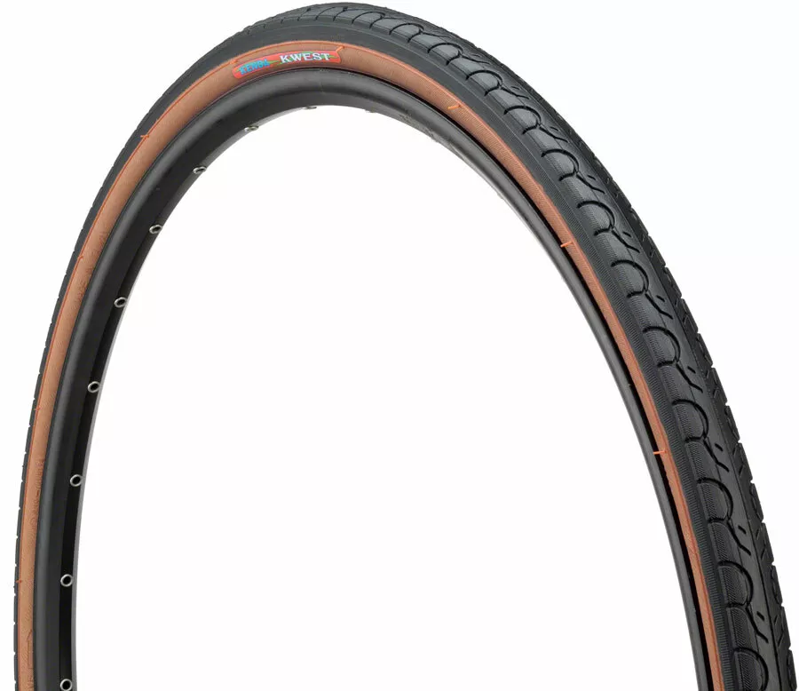 Kenda Kwest Tire 700x35c Black Mocha Brown Sidewall Steel Bead