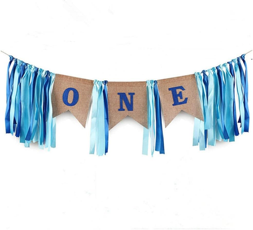 1St Birthday Decorations,Baby Boy'S First Birthday Banner,Burlap Highchair Banne - Picture 5 of 12