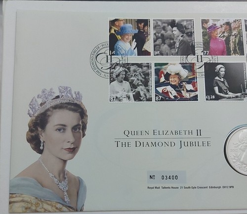 2012 Royal Mail Queen Elizabeth 11 £5 Diamond Jubilee Coin Cover Mint FDC - Picture 5 of 8