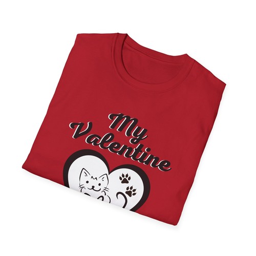 My Valentine Has CLAWS Unisex Softstyle T-Shirt Cat Kitten - Picture 41 of 45