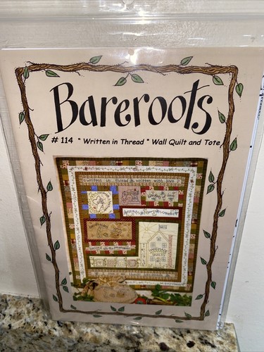Bareroots WRITTEN IN THREAD Wall Quilt 21" x 26" & Tote 10" x 10" Patterns NEW