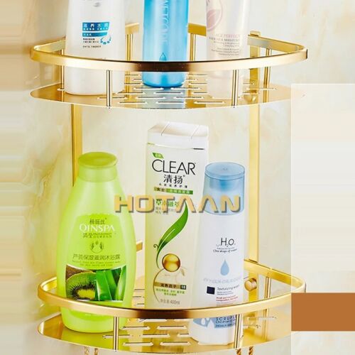 Wandmontage Gold Farbe Aluminium Badezimmer Dusche Shampoo Regal Korb Halter - Bild 3 von 6