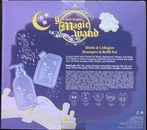 (2x LOT 16.9 oz X 2= 33.8 oz) LUSETA BIOTIN & COLLAGEN SHAMPOO for Thin Dry Hair - Picture 2 of 5