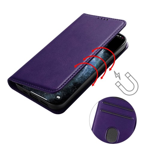 For iPhone 16 Pro Max 15 14 Plus 13 Mini 12 11 XR Flip Cover Leather Phone Case - Picture 3 of 21