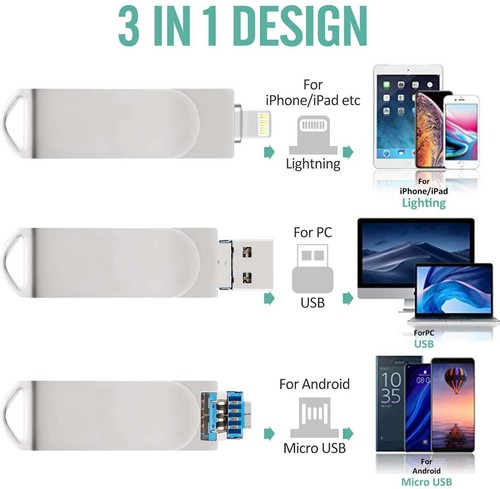 1TB 64GB USB Flash Drive Memory Stick External Storage For iPhone 11 12 X iPad - Picture 6 of 8