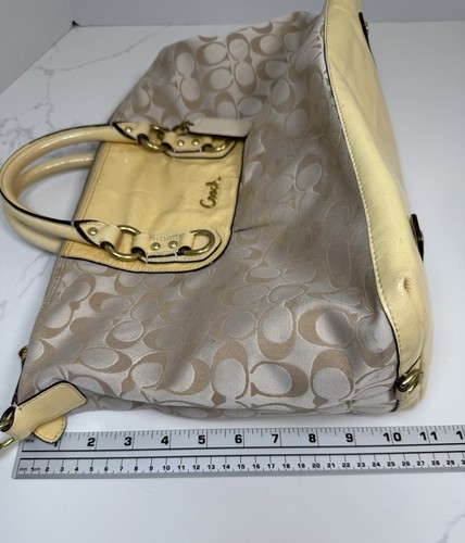 Coach Ashley Satchel Shoulder Bag Purse #F15440 Tan Canvas very clean Y2K - Picture 21 of 22