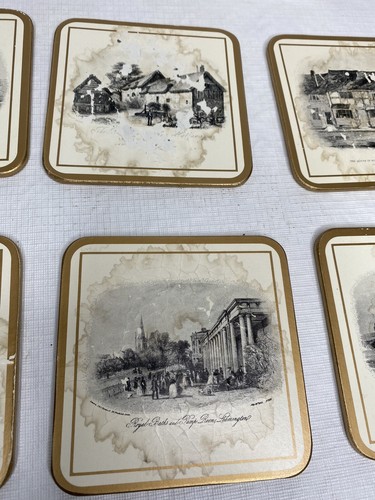 Pimpernel British Heritage Coasters Set 6 Original Box 416 Warwickshire White - Picture 5 of 9