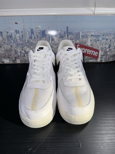 Nike Air Force 1 Low Transparent White Black Pure Platinum Size 12 CI0060-100 - Picture 4 of 7