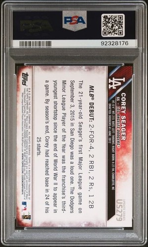 Actualización Topps Corey Seager 2016 #US279 PSA 9 como nuevo cantidad de radiocontrol - Imagen 2 de 2