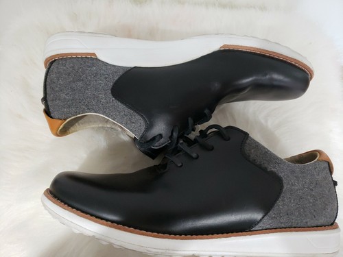 OHW? Herren Größe 9 Leder Turnschuhe Freizeitschuhe schwarz & grau besitzt die Fabrik - Bild 4 von 7