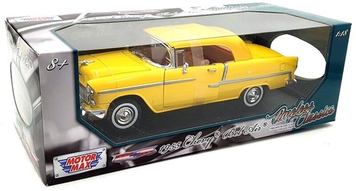 Motormax 1/18 Scale Diecast 73184TC - 1955 Chevy Bel Air Convertible Yellow - Picture 5 of 5