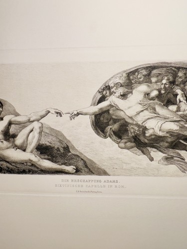 Miguel Ángel Buonarroti Capilla Sixtina Adam Antiguo grabado en acero 1868 - Imagen 8 de 10
