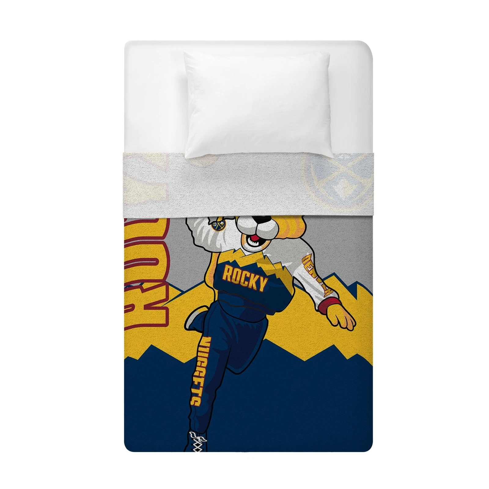 Sleep Squad Denver Nuggets Rocky Mascot Fleece Blanket