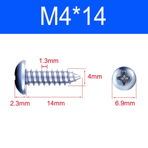 Self Tapping Pan Head Screws 3 4 5 6 Gauge Pan Head Pozi BZP Tappers Blue Zinc - Picture 19 of 51