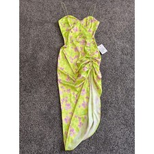 ASOS DESIGN Women's Satin Cami Ruched Side Bodycon Midi Dress Size 4 - S/XS