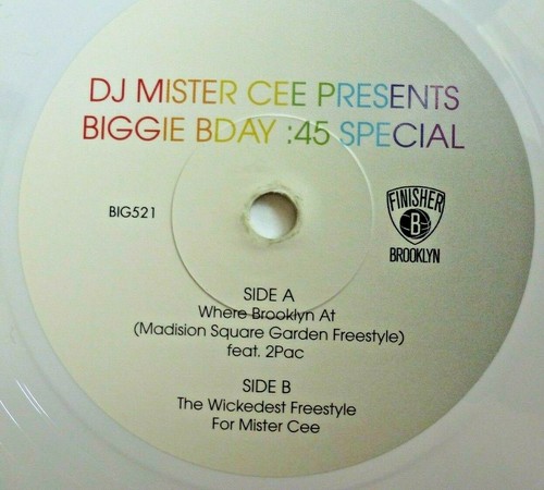 NOTORIOUS B.I.G. & 2PAC 45 RPM 7" - Where Brooklyn At WHITE VINYL - Picture 6 of 6