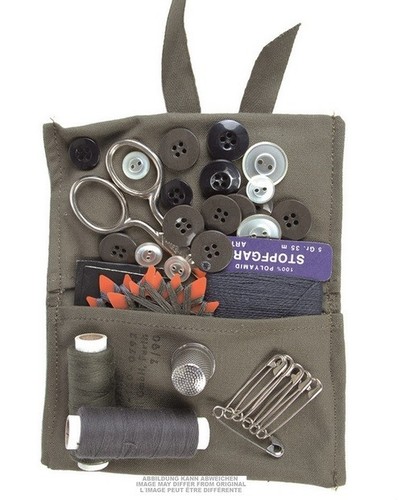Original BW Nähset nähzeug Bundeswehr gebraucht mit Tasche Schere Garn Nadeln - Bild 3 von 5