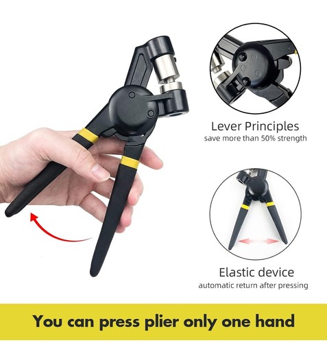 Tüllen Werkzeug Kit, 3/8 Zoll Hand Ösen Kit Manuelle Tüllen Presse Maschine mit - Bild 4 von 7