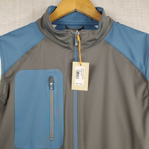 NEW $165 PETER MILLAR Size Large Full Zip Vest Mens Gray/Blue Windproof Golf NWT - Picture 3 of 12