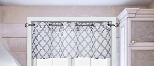 3 PIEZAS COCINA TRANSPARENTE CON VENTANA IMPRESA 2 TONOS VER CON OJALES PLATEADOS  - Imagen 3 de 31