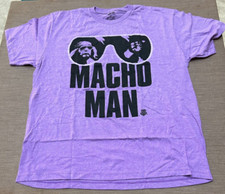 Macho Man Randy Savage In Sunglasses Mens Purple Shirt WWE Wrestling XL NEW