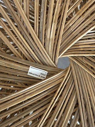 Vintage 70’s Buri Wicker Rattan Floor Planter Peacock Hourglass Basket Boho - Picture 5 of 6