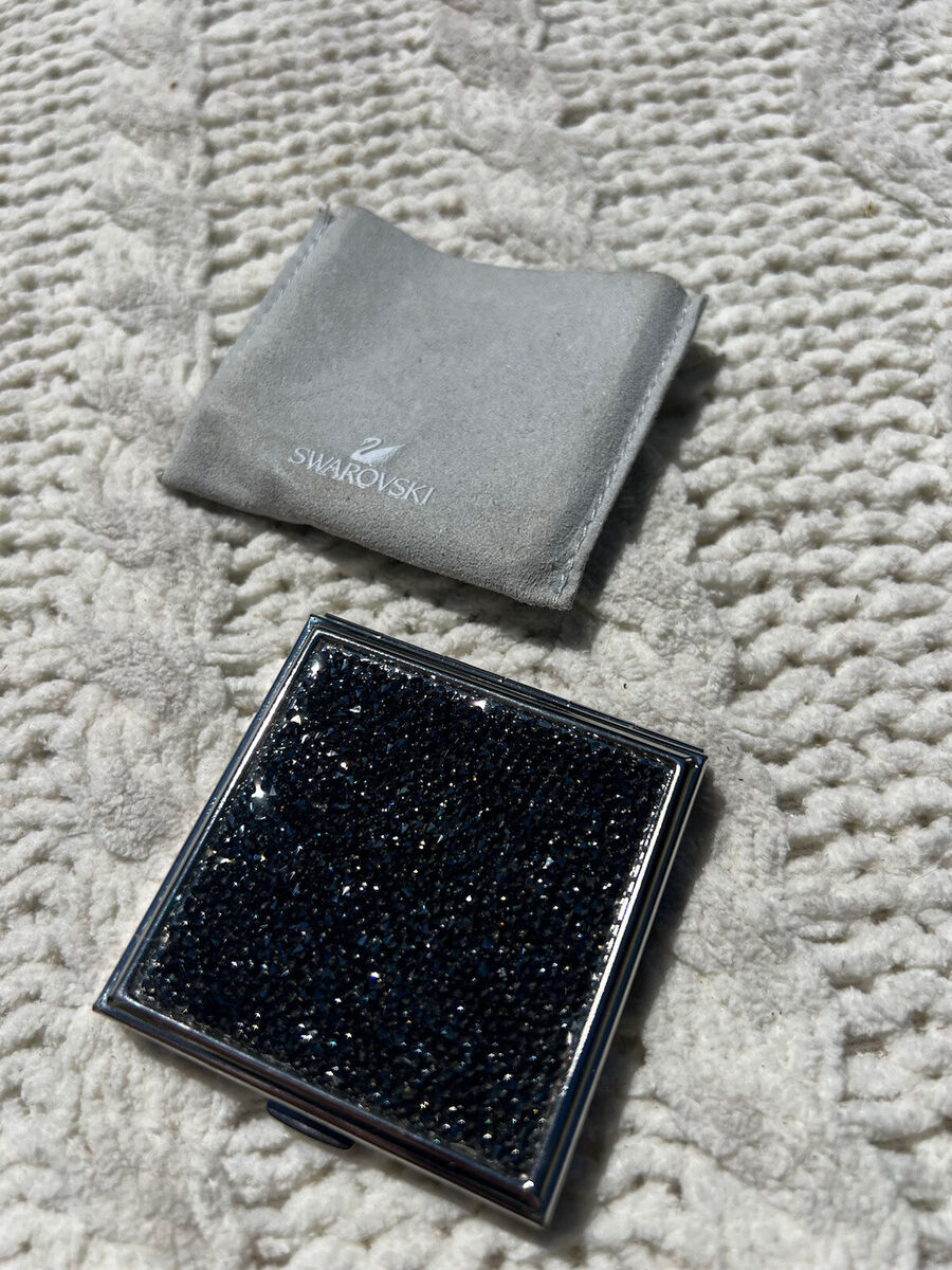 Swarovski Crystals Compact Mirror Double Side Square Black Silver 2.25” | eBay Swarovski Crystals Compact Mirror Double Side Square Black Silver 2.25” | eBay