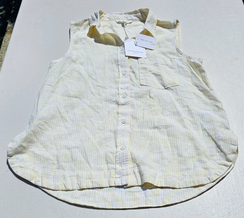 NEW BeachLunchLounge Collection Women’s Nori Sleeveless Yellow Stripe Top Sz S