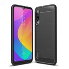Etui na telefon komórkowy Ochrona Case do Xiaomi Mi A3 Cover Bumper Wygląd włókna węglowego Etui TPU Szary